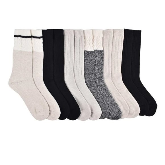 NWT Lucky Brand Women's Super Soft Boot Socks 6 Pairs Size 5-10 Colors $50 AA105 - Picture 2 of 2